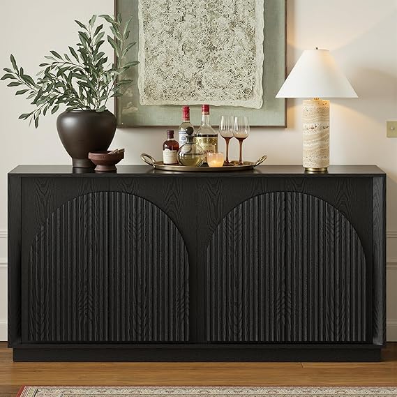 Fluted Sideboard Buffet Cabinet 65"