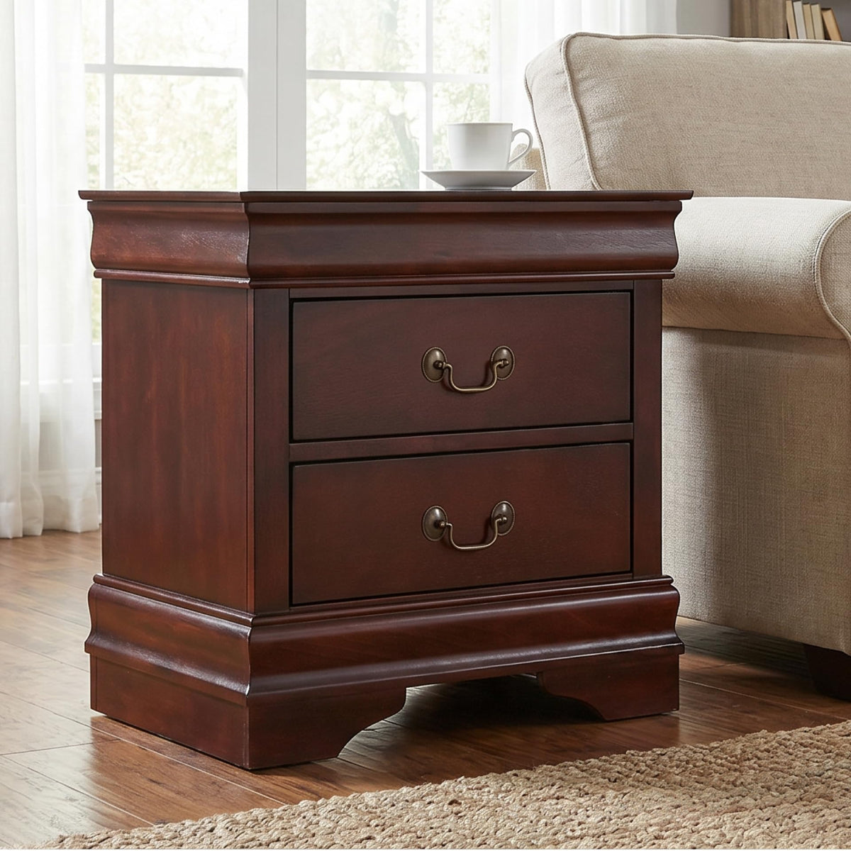 Signature Design by Ashley Alisdair 2 Drawer Nightstand, Reddish Brown