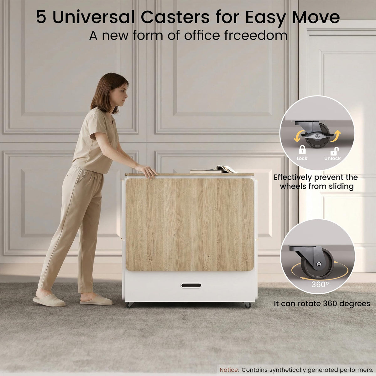 Folding Desk & File Cabinet