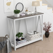 Farmhouse Console Table with Storage Shelf, 39.4"