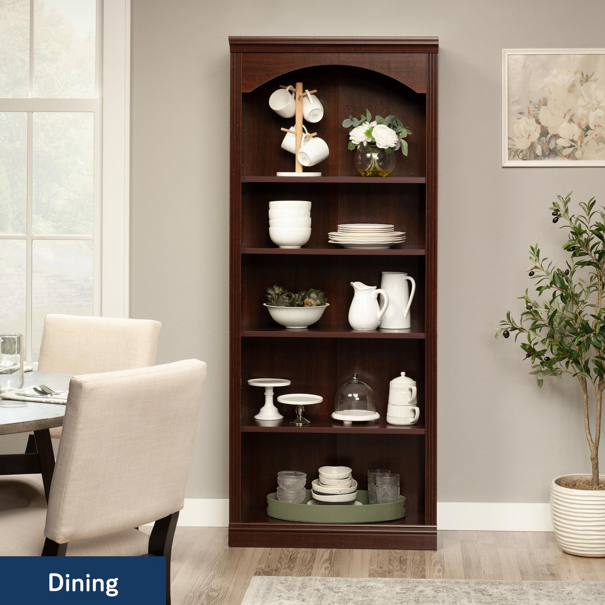 Cherry 5-Shelf Bookcase