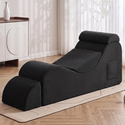 Corduroy Yoga Lounge Chair with Ottoman