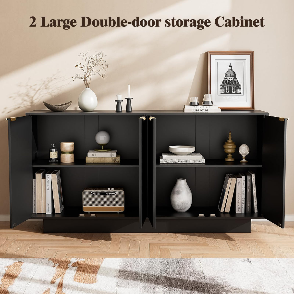 Black Fluted Sideboard
