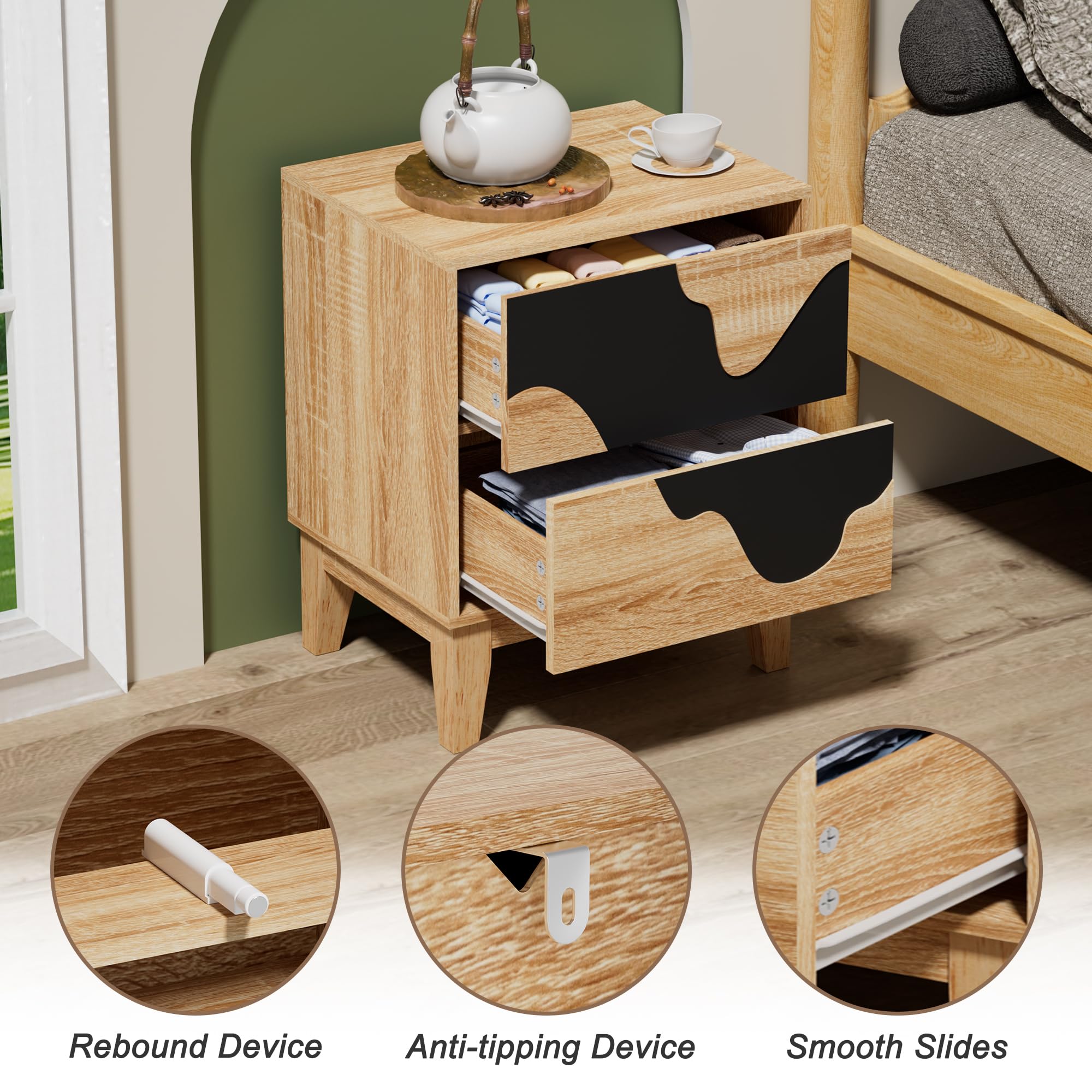 9-Drawer Dresser & 2 Nightstands Bedroom Set