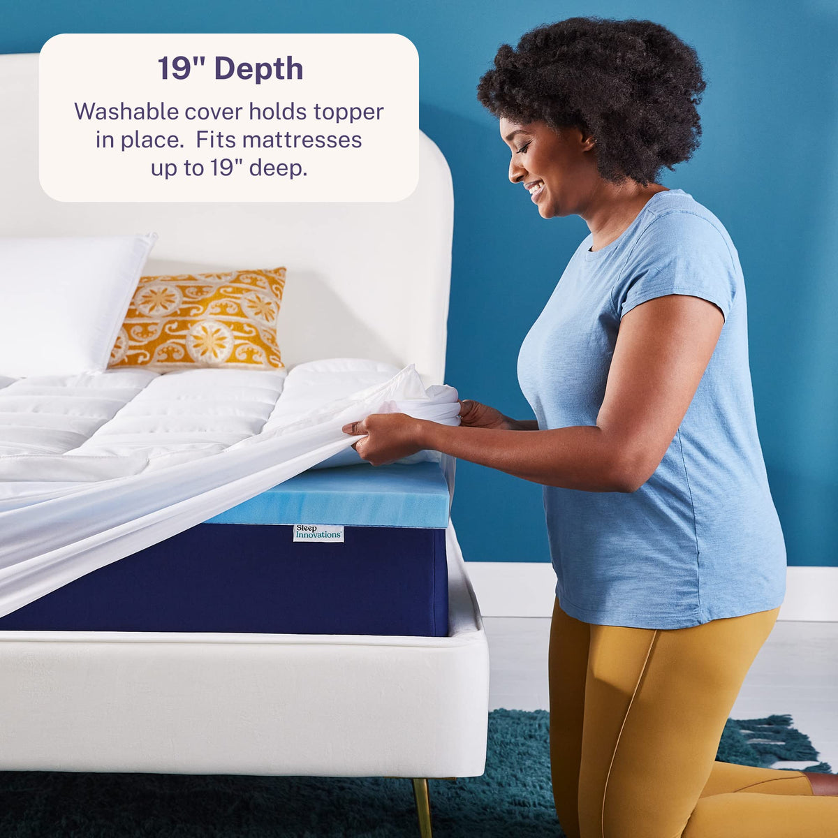 Queen Dual-Layer Gel Memory Foam Mattress Topper