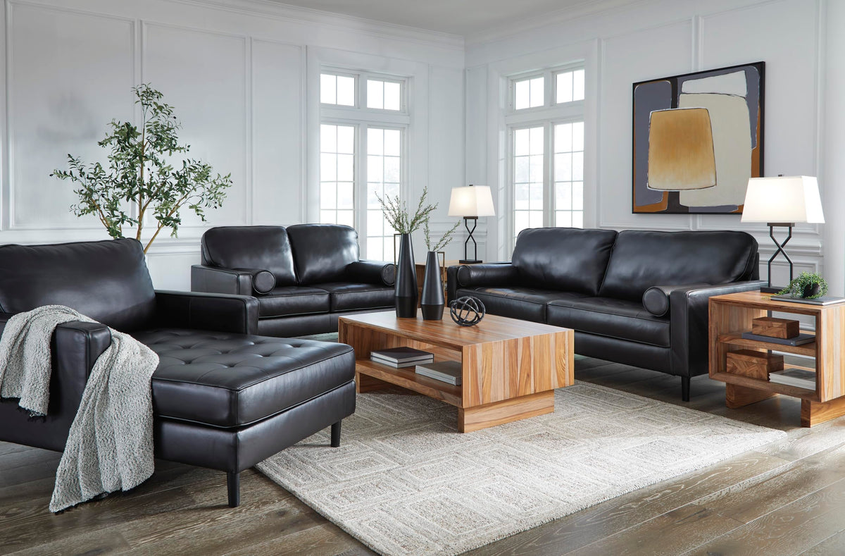 Black Leather Chaise Lounge