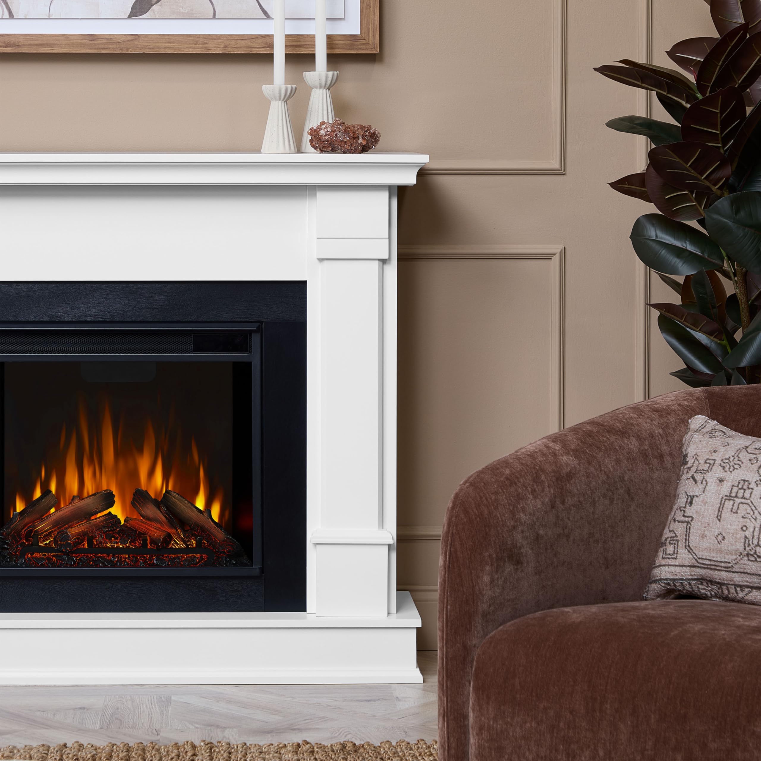 Electric Fireplace with Mantel