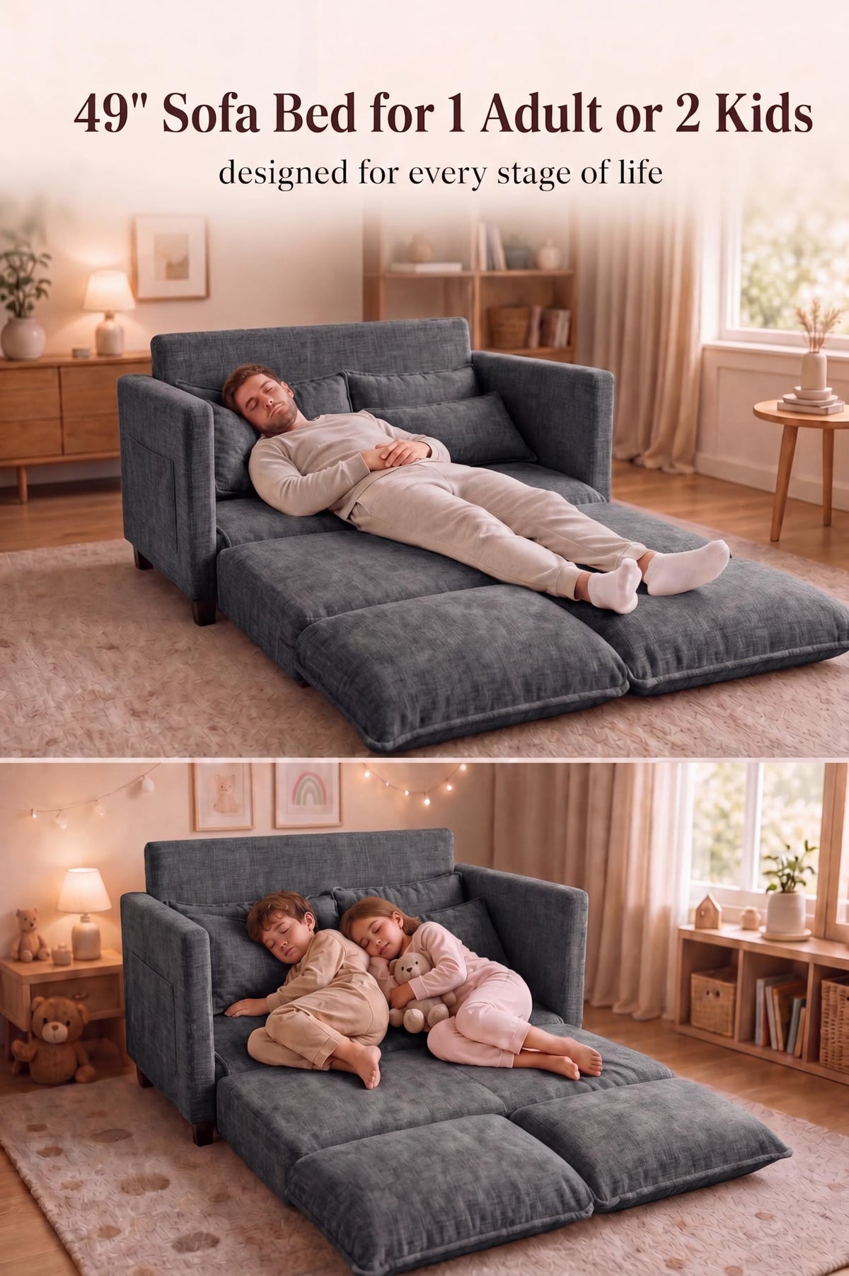 Chenille Loveseat Sofa Bed