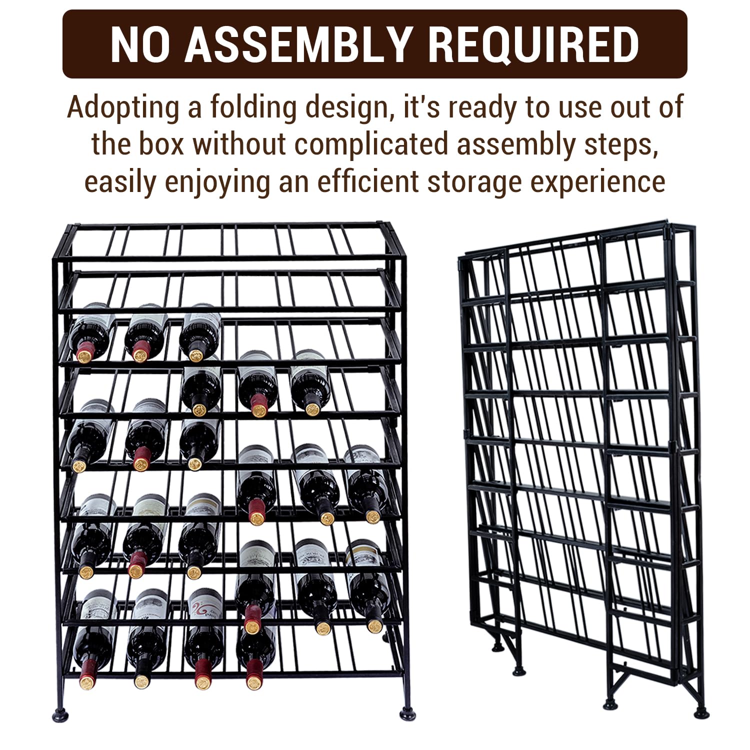 54-Bottle Freestanding Metal Wine Rack