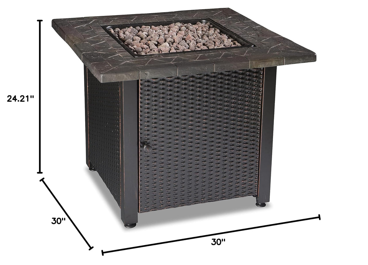 Square Propane Fire Pit Table