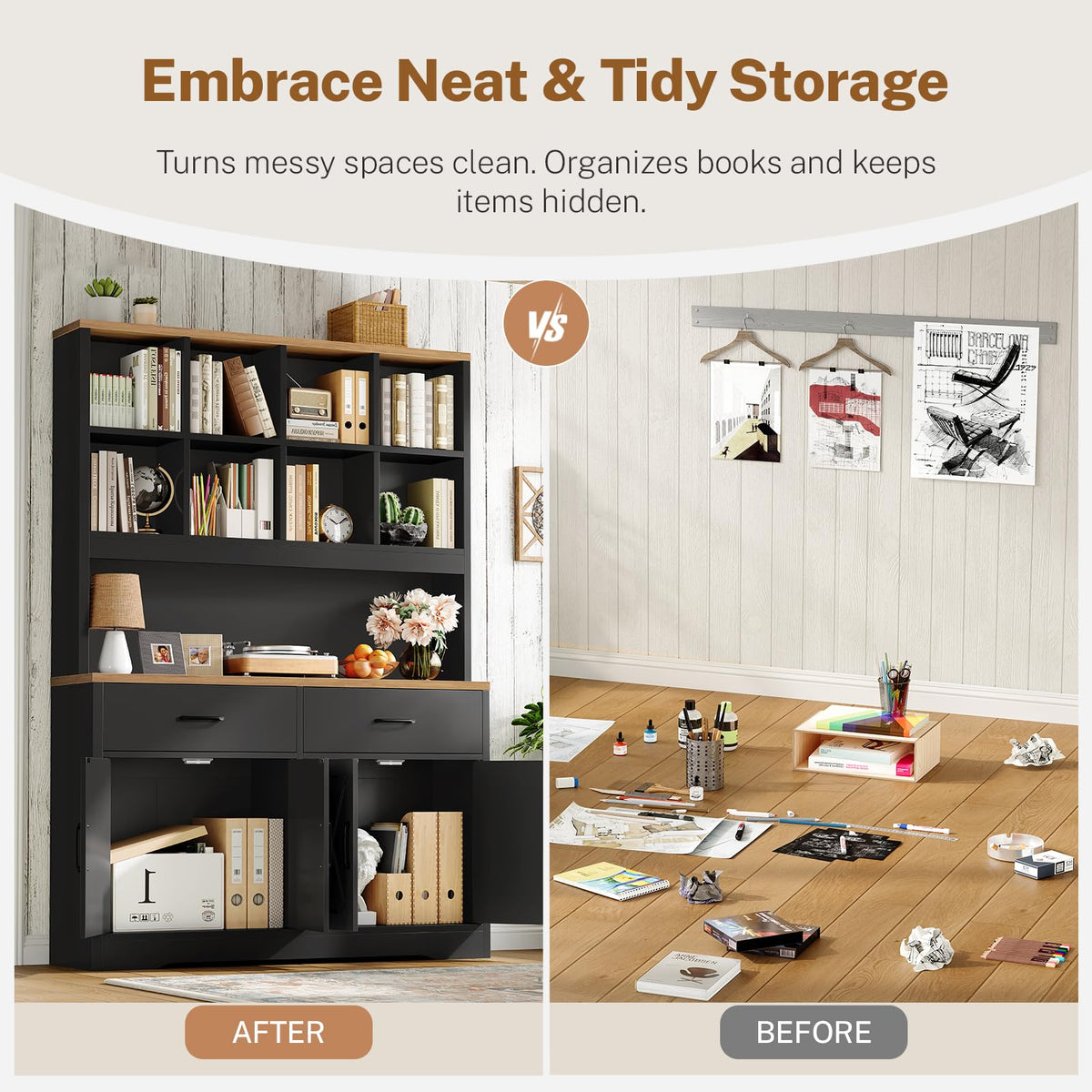Tall Storage Cabinet with Drawers