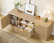 55" Fluted TV Stand with Drawer & Open Shelf