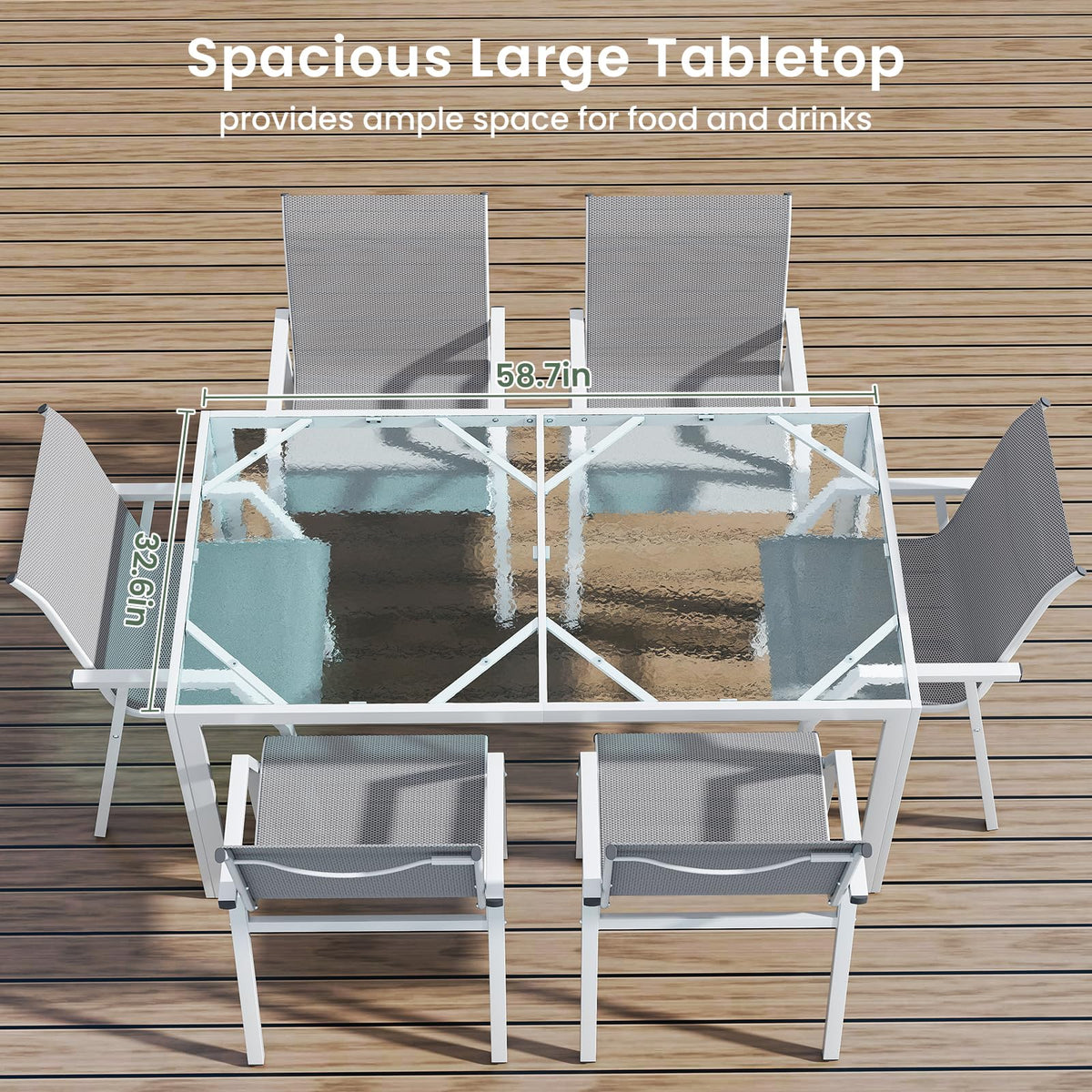 Jocoevol 7 Piece Patio Dining Sets for 6 Outdoor Table and Chairs Set