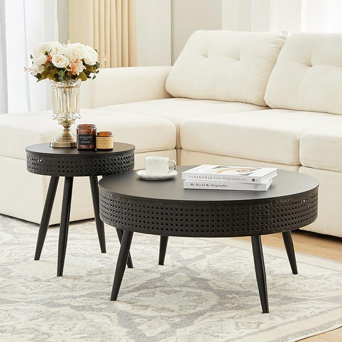 Round Nesting Coffee Table Set of 3