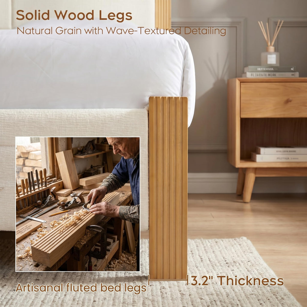 Queen Upholstered Platform Bed