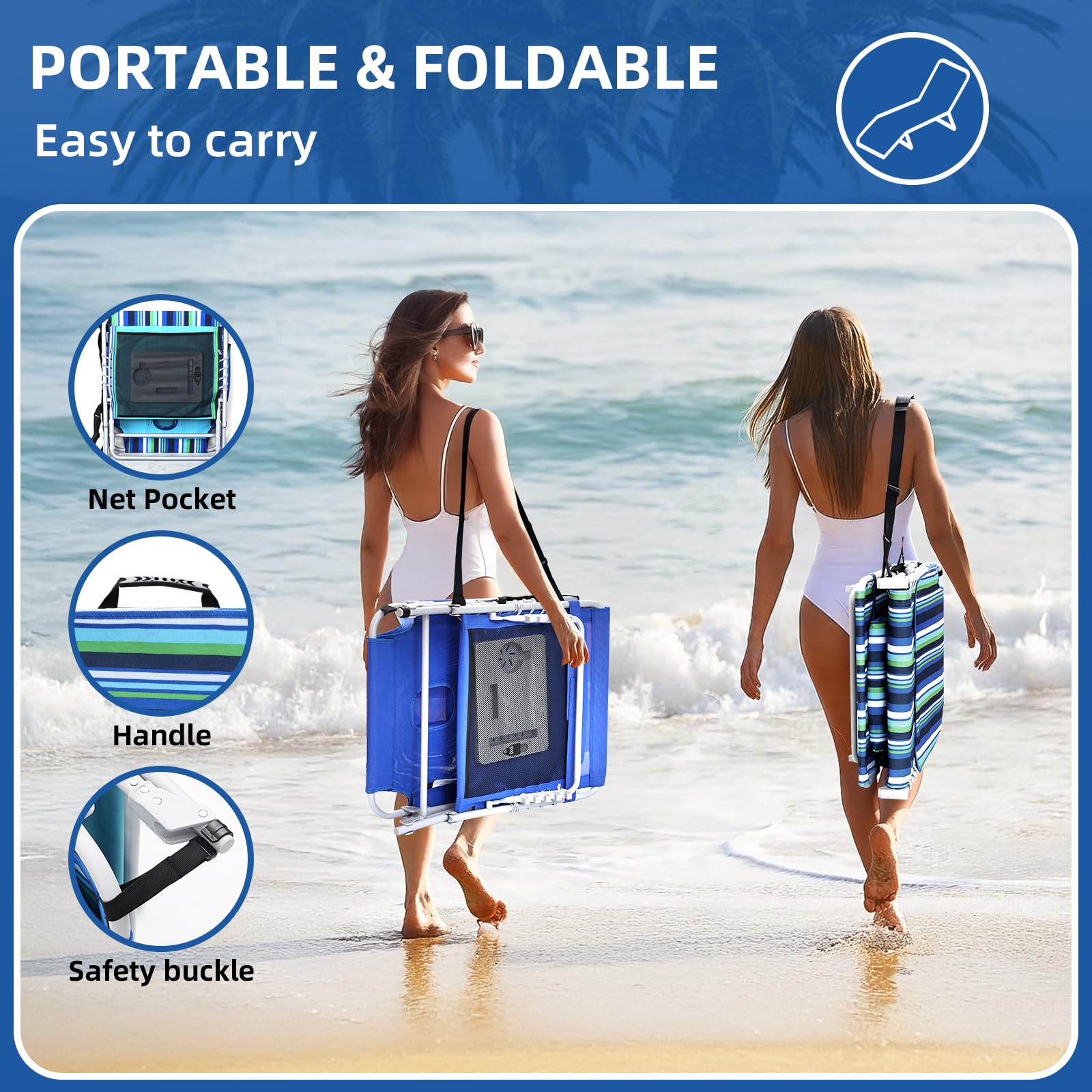 3-in-1 Outdoor Lounge Chair with Face Hole & Folding Side Table