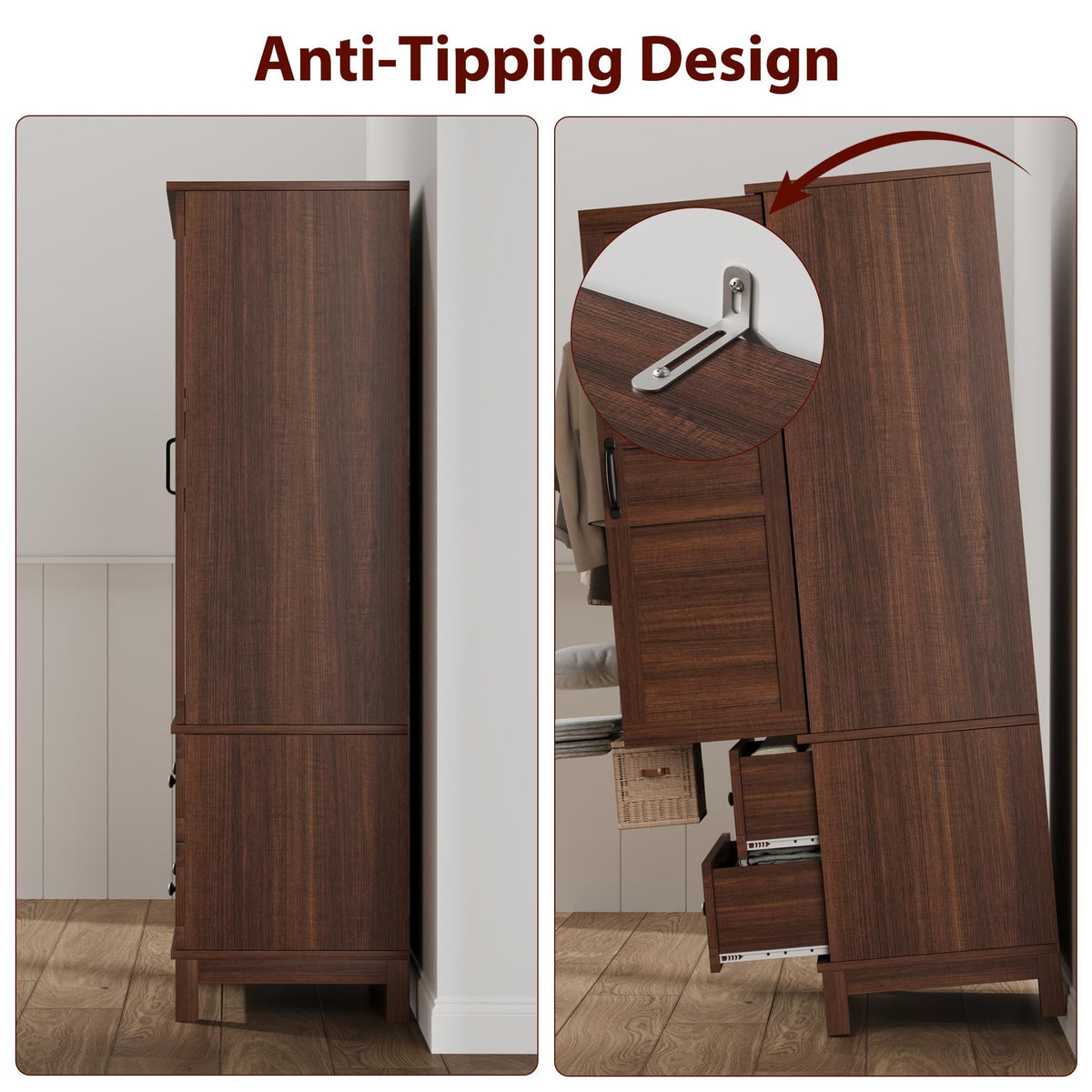Walnut Two-Door Wardrobe