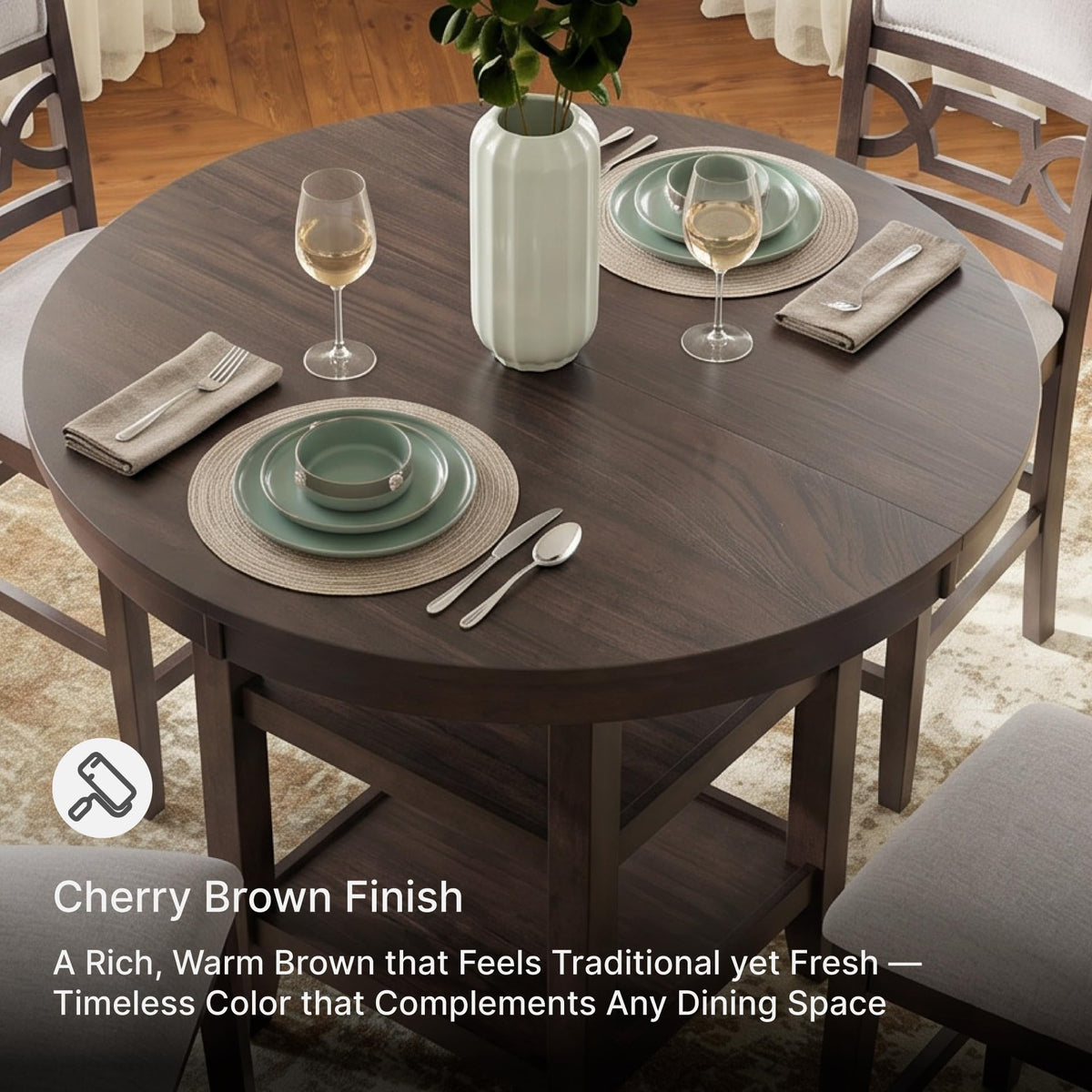 Signature Design by Ashley Round Counter Height Dining Set for 4