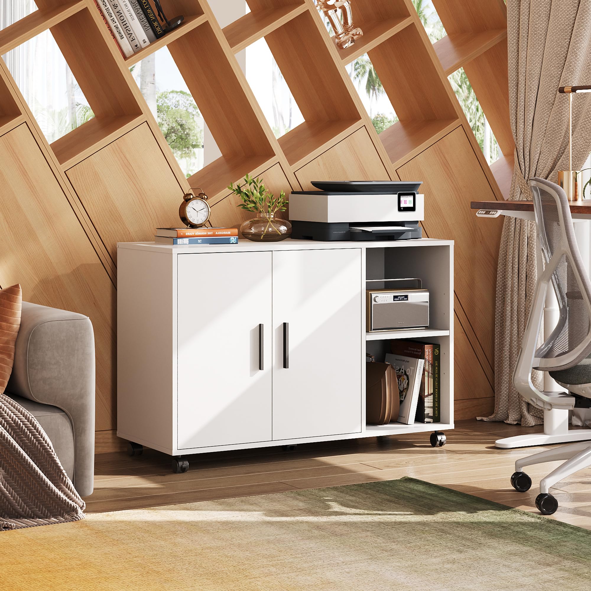 Office Storage Cabinet with Doors and Shelves