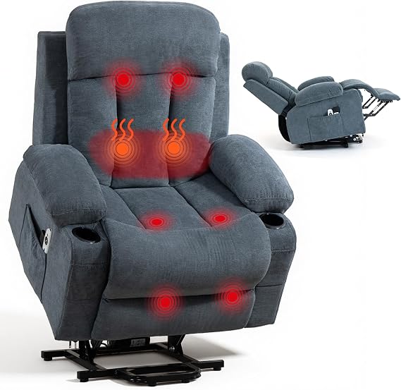 Power Lift Recliner Chair with Massage & Heat
