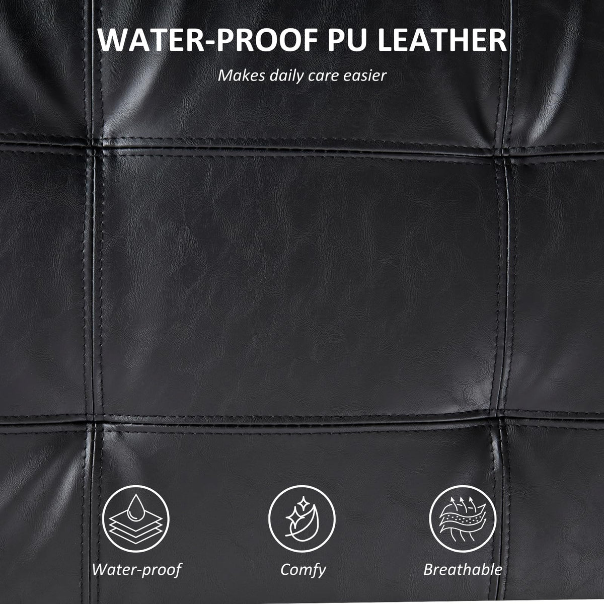 Faux Leather Cushioned Bench