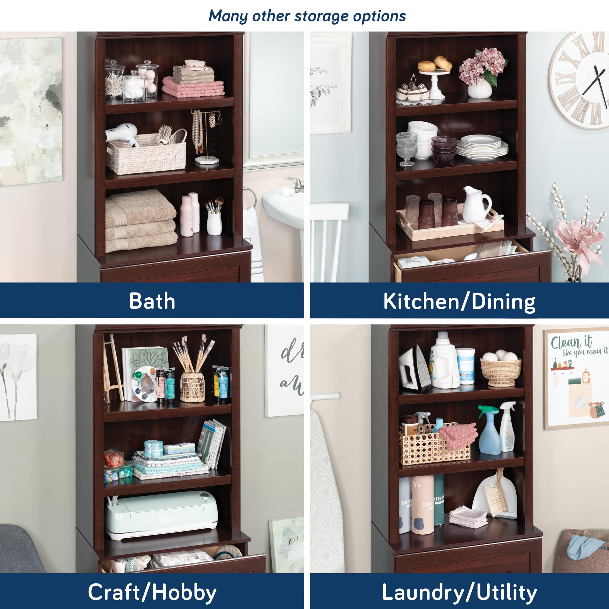 Sauder Miscellaneous Storage Library, in a Select Cherry Finish