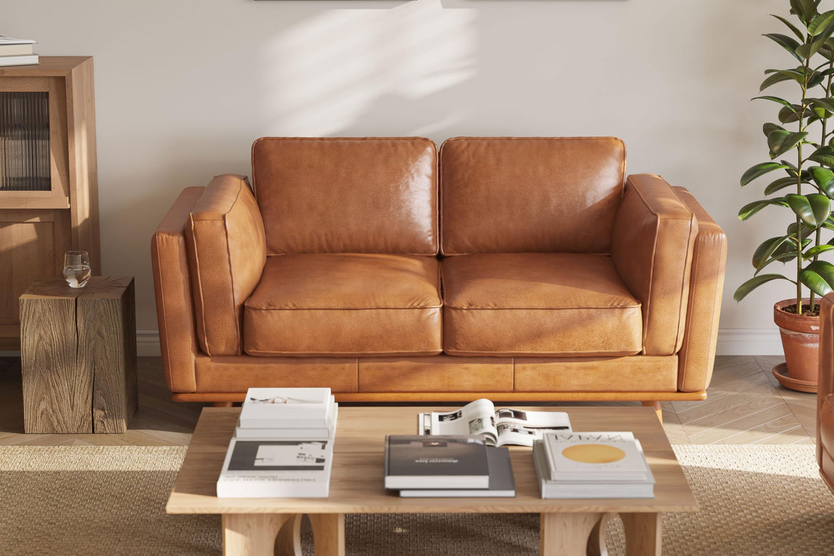 Italian Leather Loveseat