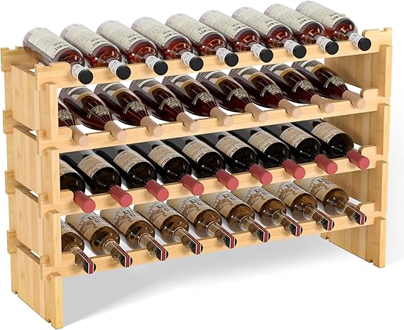36-Bottle Bamboo Wine Rack