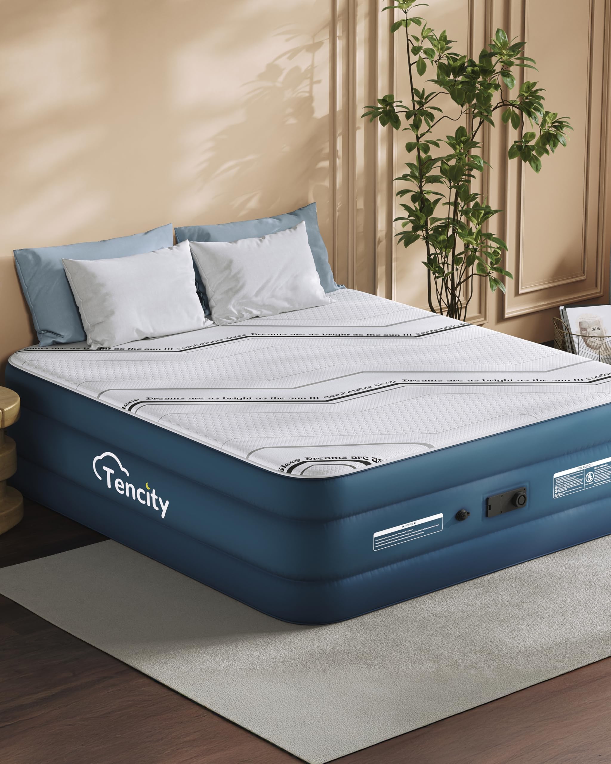 Queen Air Mattress with Quilted Foam Topper – 20" Tall