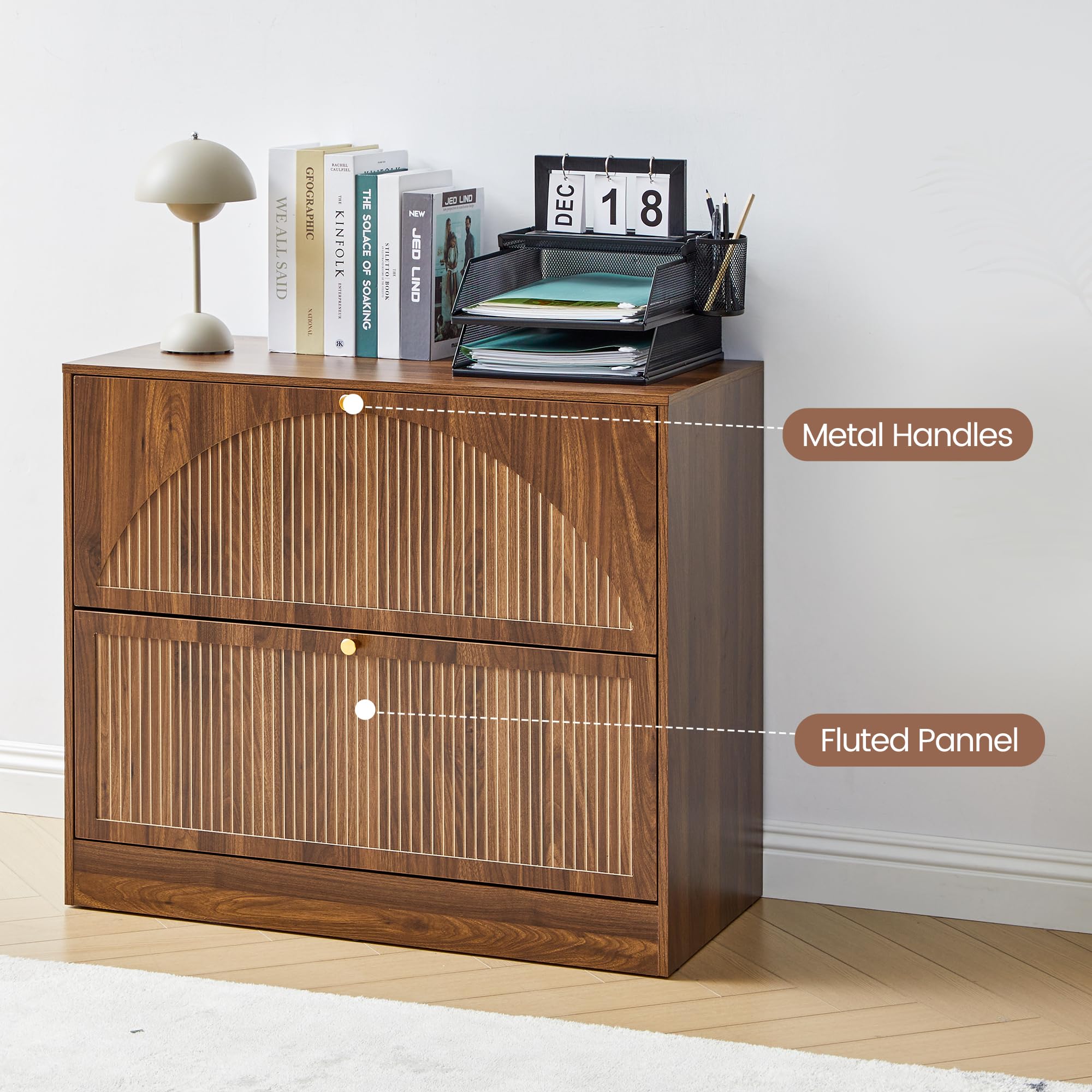 2-Drawer Lateral File Cabinet with Fluted Panel