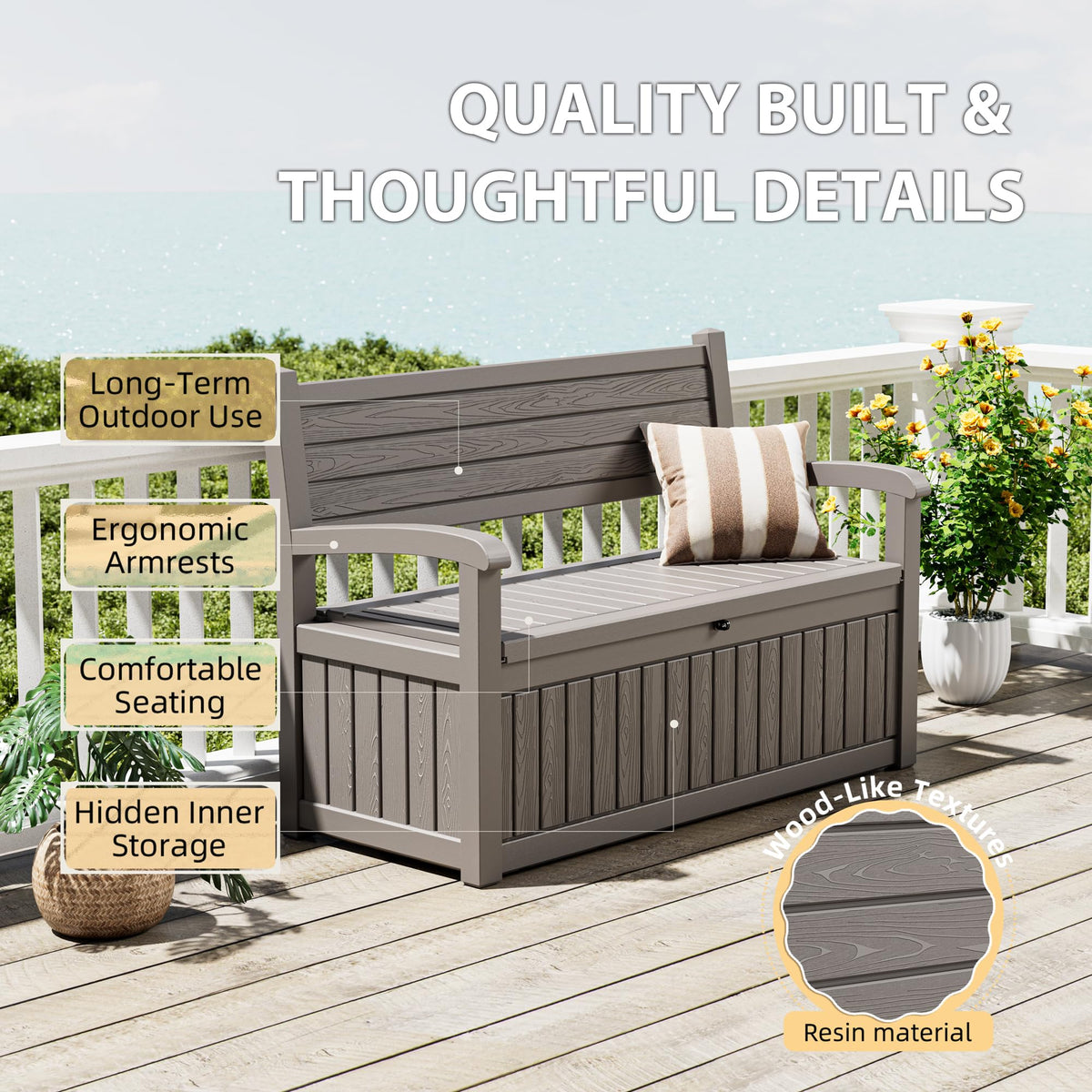 80-Gallon Outdoor Storage Bench