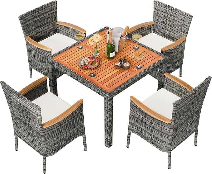 5-Piece Wicker Patio Dining Set