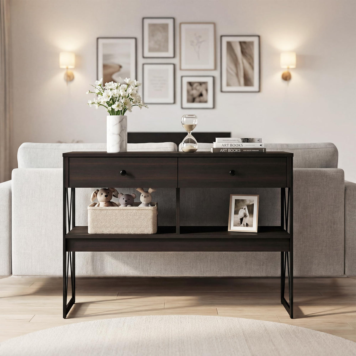 Narrow Console Table with Drawers