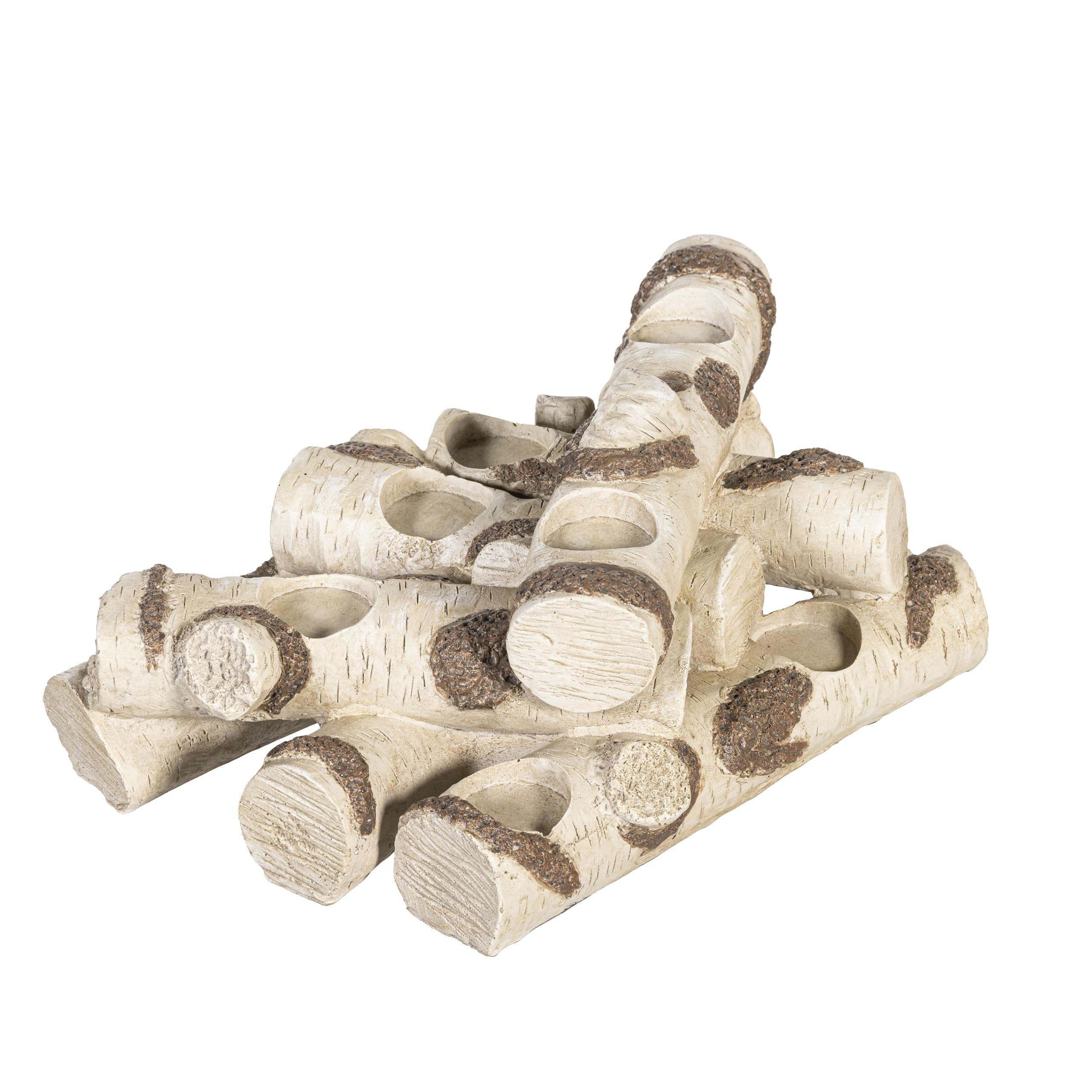 Faux Wood Log Candle Holder for Fireplace Decor