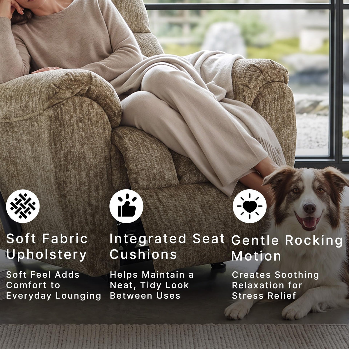 Signature Design by Ashley RiverCam Manual Rocker Recliner Chair, Taupe