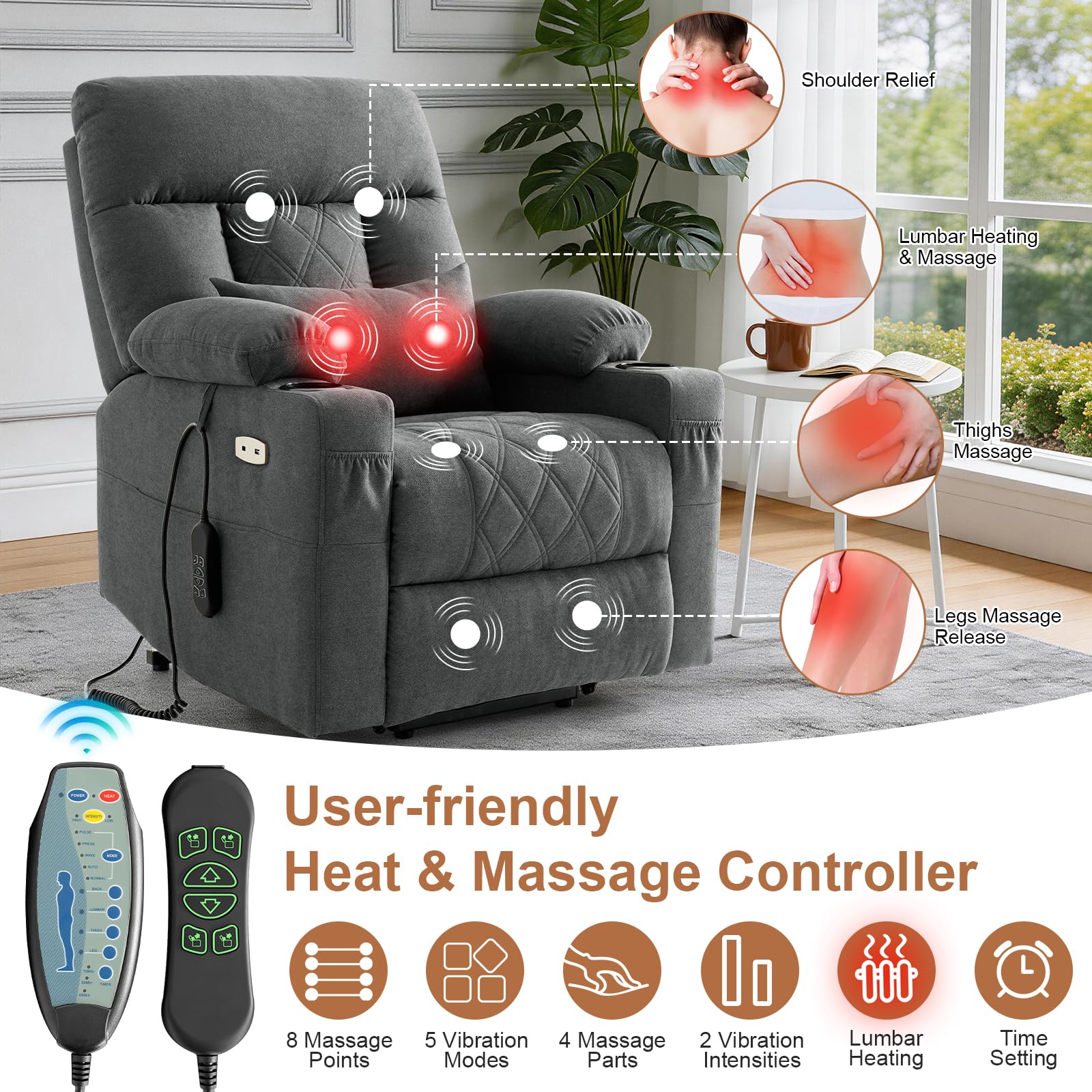 Triple Motor Power Lift Recliner Chair