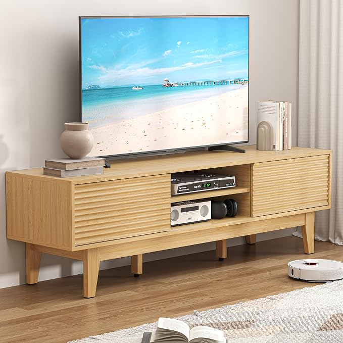 White Fluted TV Stand