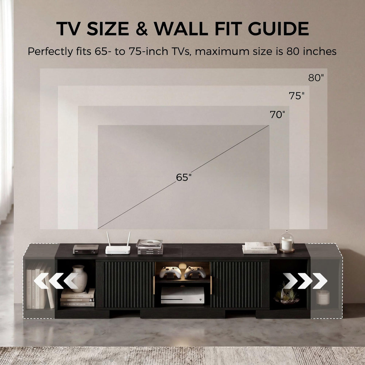 Extendable Fluted TV Stand