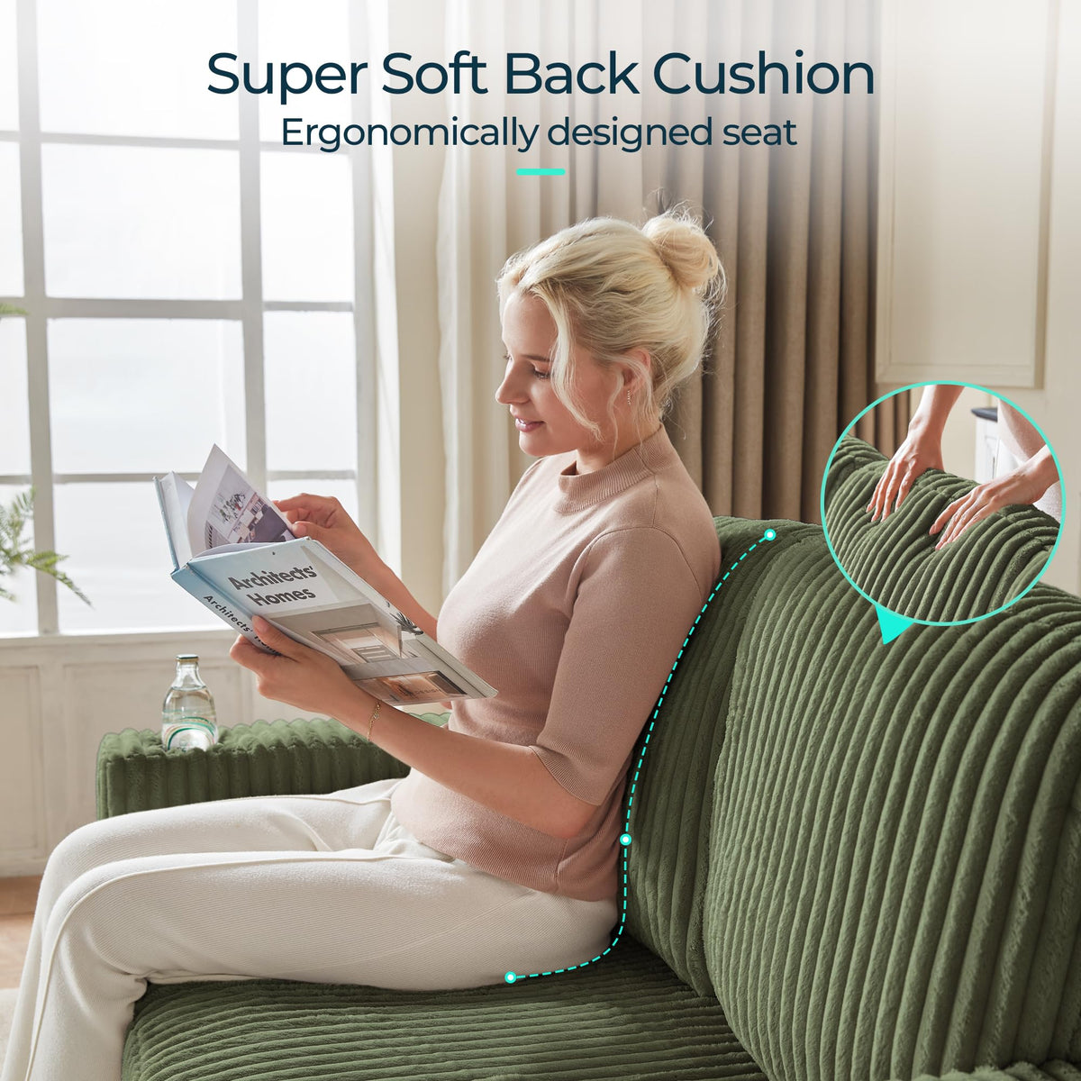 Corduroy Storage Loveseat
