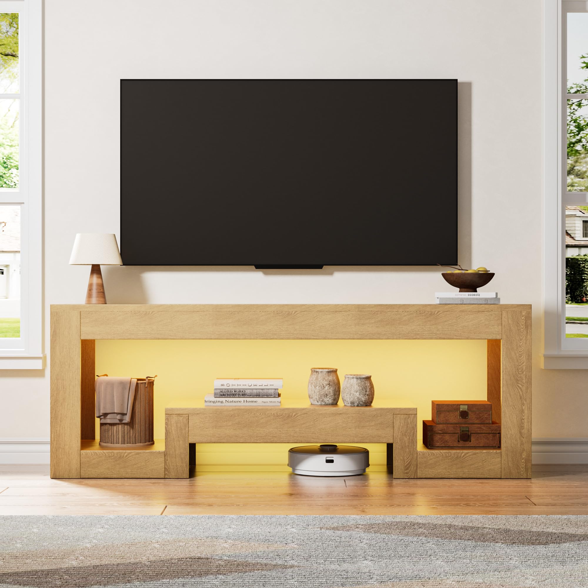 54" LED TV Stand with Open Storage