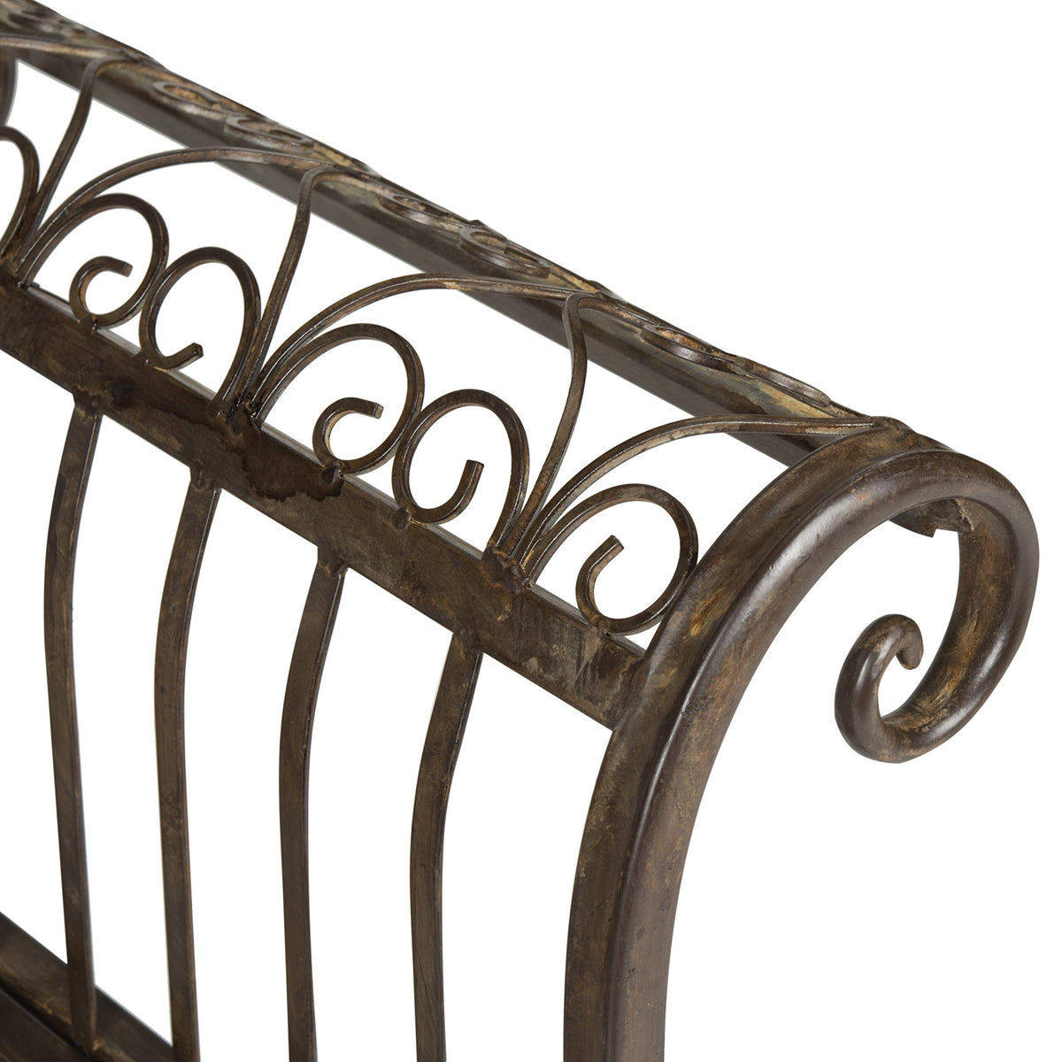 SAFAVIEH Outdoor Brielle Metal Bench, 52" Rustic Brown PAT5004B