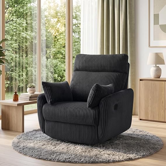 Green Corduroy Swivel Recliner
