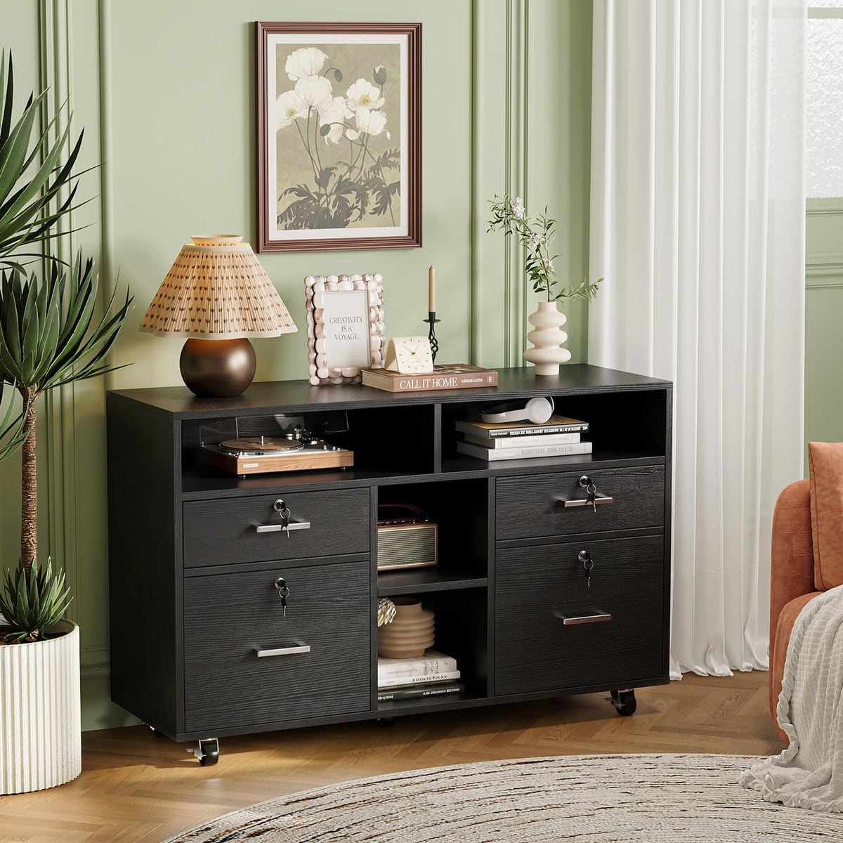 4-Drawer Mobile File Cabinet