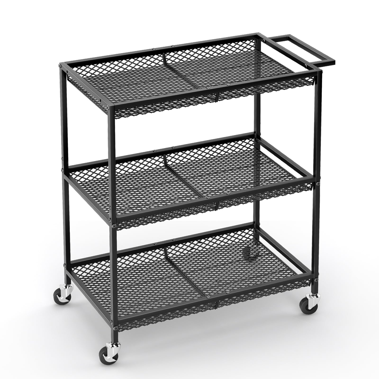 3-Tier Rolling Utility Cart with Locking Wheels