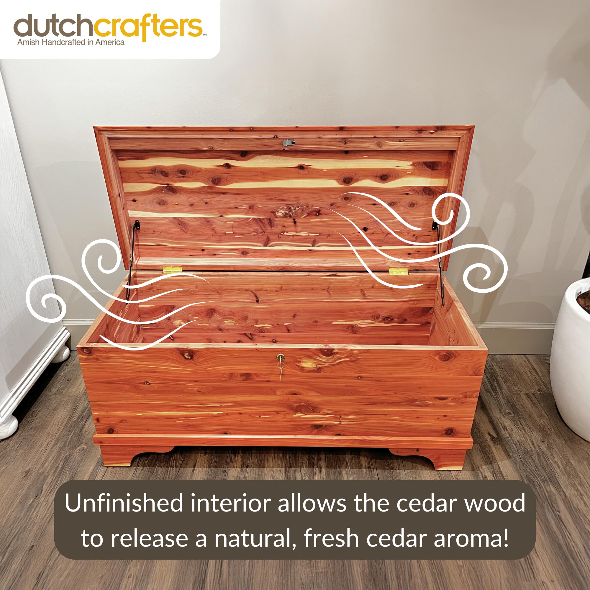 Solid Cedar Hope Chest with Lock & Key