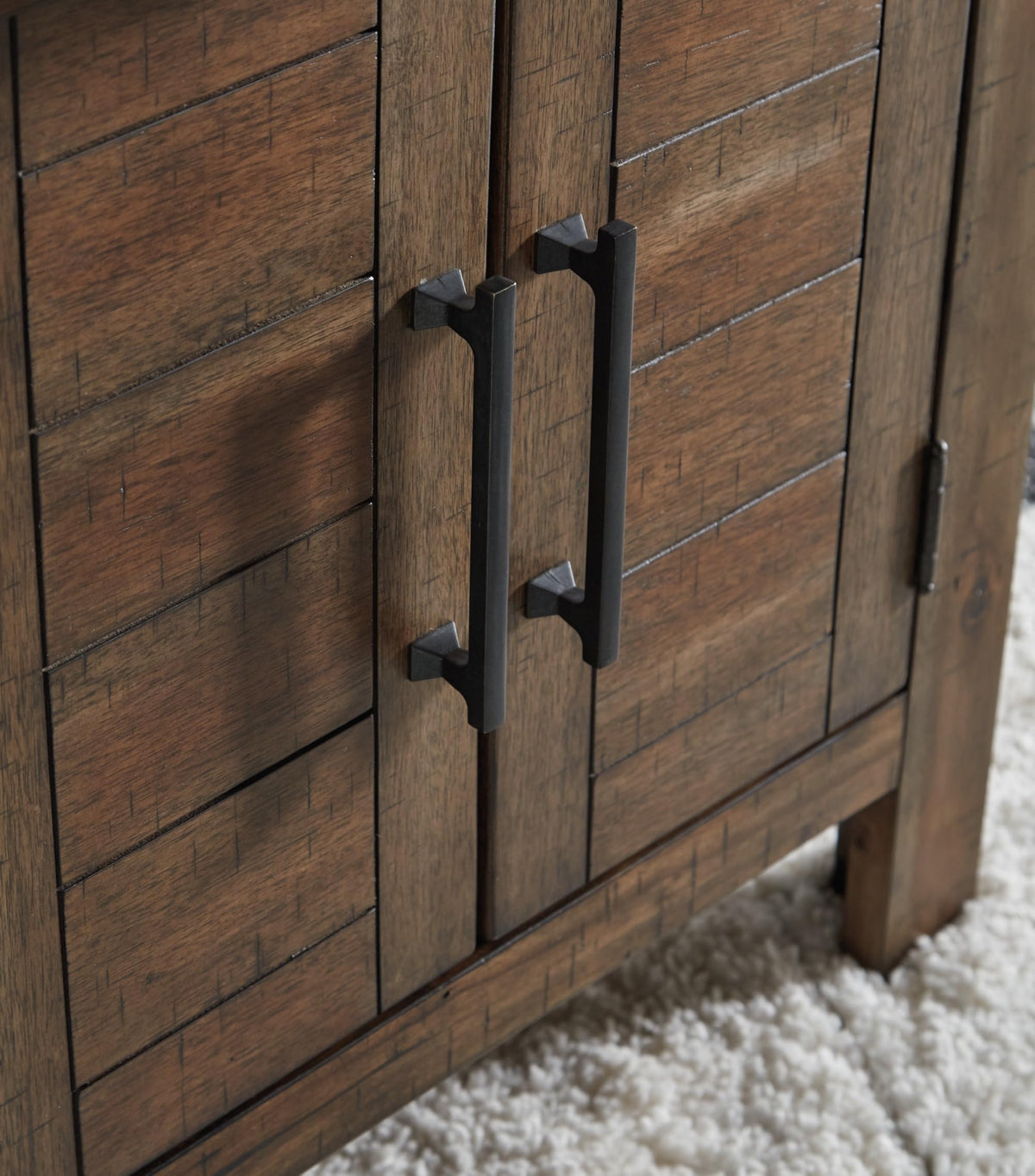 Rustic Wood Storage End Table