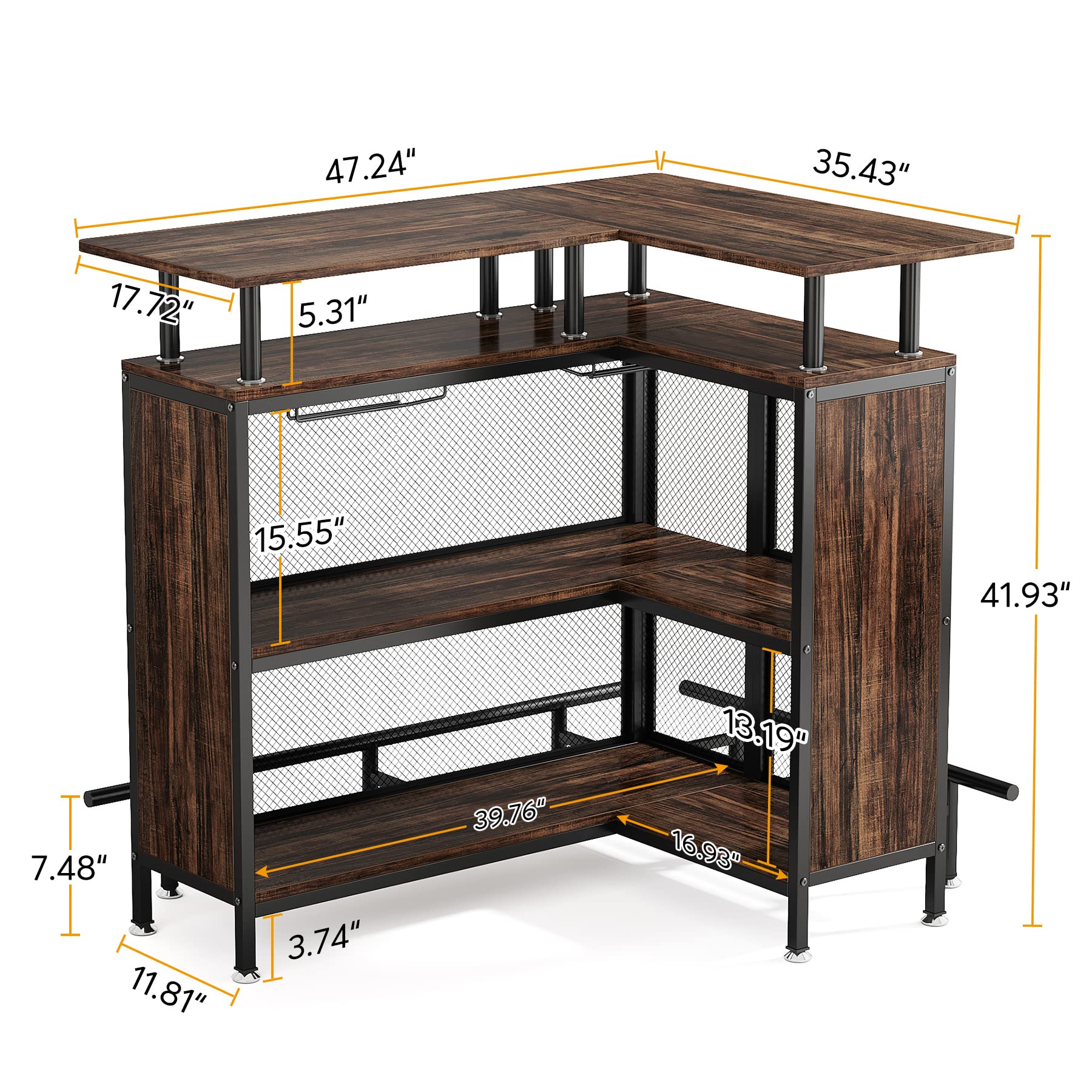 LITTLE TREE Home Bar Unit Mini Liquor Table Cabinet