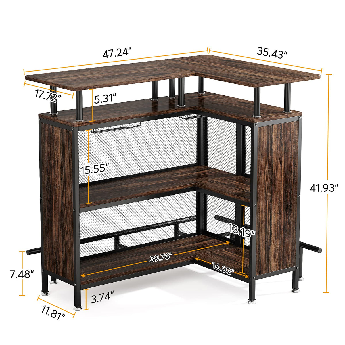 L-Shaped Home Bar Table