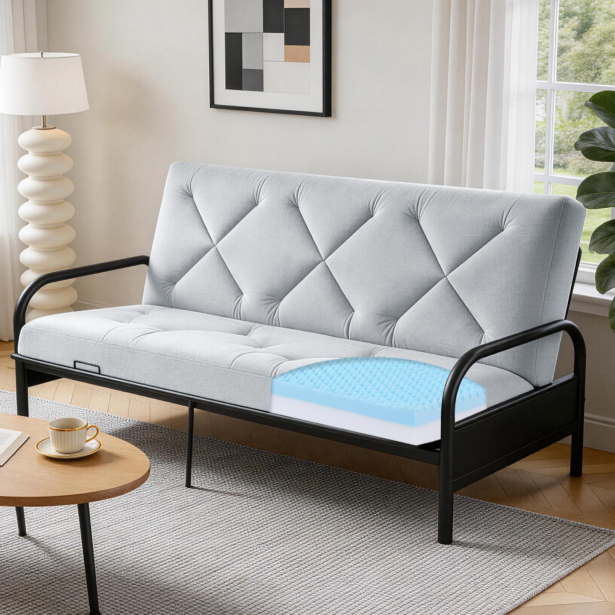Foldable Futon Mattress with Zipper Connection