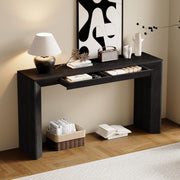 Farmhouse Console Table with 2 Drawers, Waterfall Edge Entryway Table